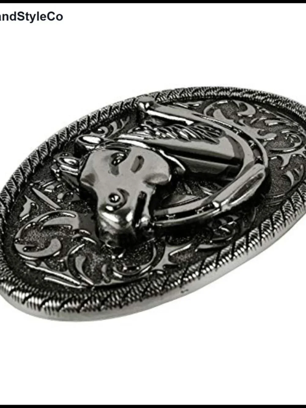 Western Cowboy Belt Buckle - Horse & Horseshoe Design, Zinc Alloy